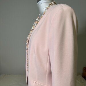 NEW CALVIN KLEIN Blazer-Pink-Crepe Fully lined open front-NWOT-Size 16